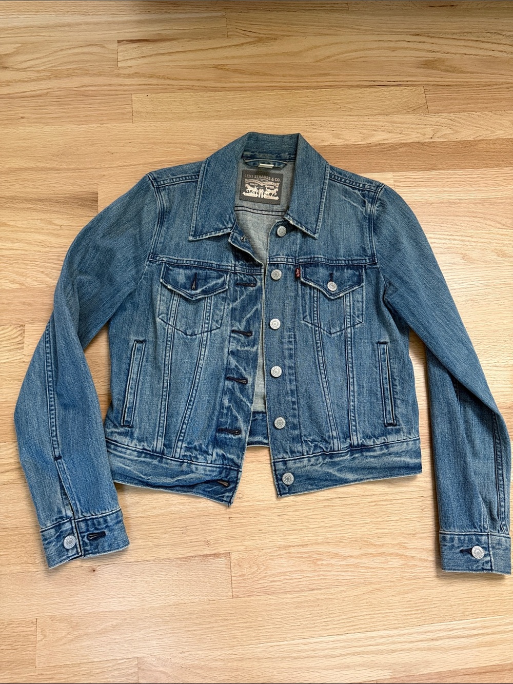 LEVIS Trucker Jacket Stone Wash Womens Size Small